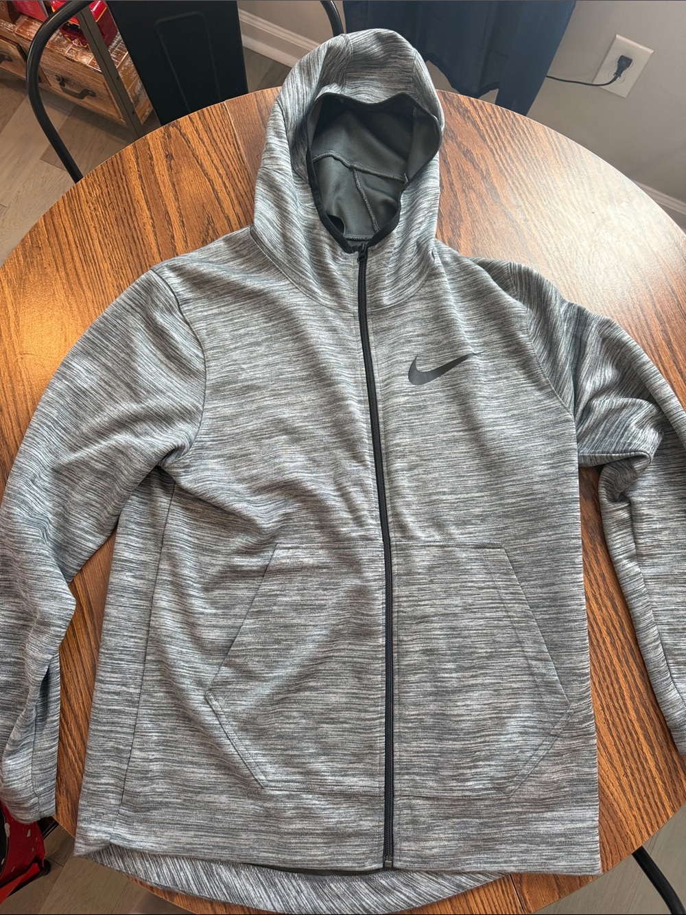 Nike Men’s Gray Heather Full-Zip Hooded Performance Jacket